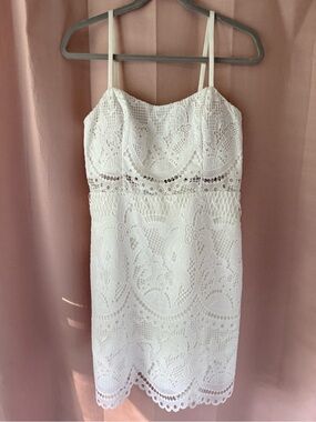Lilly Pulitzer White Lace Spaghetti-Strap Dress